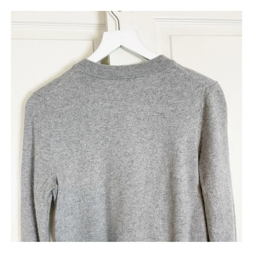 J. Crew Jewel Button 100% Cashmere Gray Cardigan - Picture 7 of 9